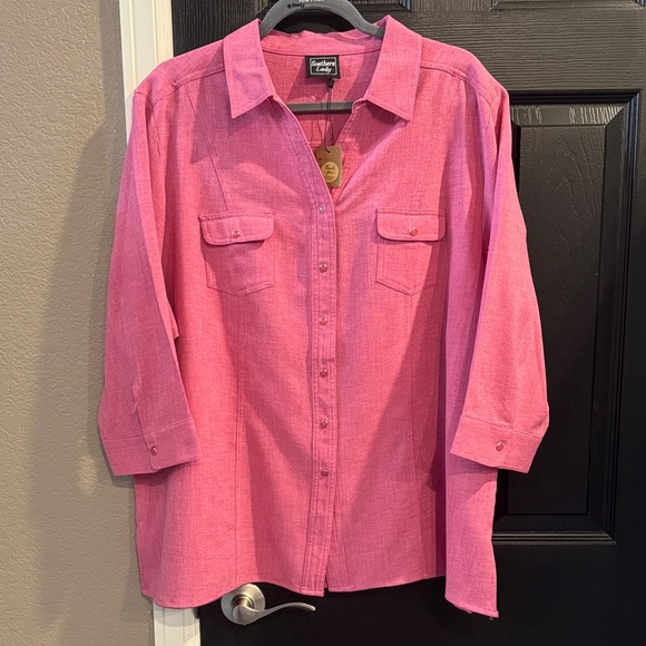 Southern Lady Pink Collared Shirt - Picture 1 of 3